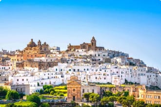 Ostuni white town skyline, Apulia, southern Italy.