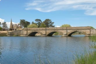 Historic sandstone bridge at Ross Tasmania Australia