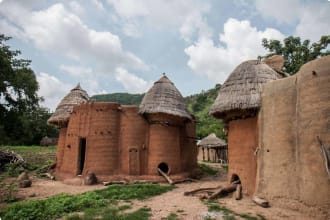 Local mud tower houses