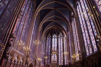 Saint Chapelle, Cathedral interior, France