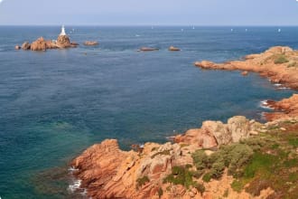 Corbiere Lighthouse and Rocky Coast, Jersey