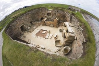 Scotland History: A house at Skara Brae, Orkney