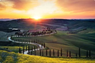 Val D'Orcia, Italy, Tuscany, Sunset