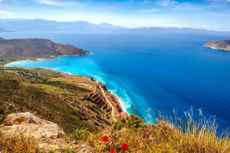 View of Mirabello Bay, Sitia, Crete, Greece