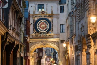 Astronomical clock tower in Rouen, France