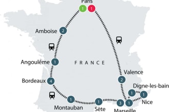 Paris, Bodeaux, Provance by train