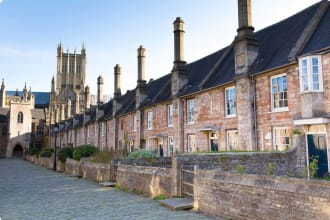 A view of Vicars Close in Wells, Somerset, England