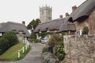Thatched cottages on the Isle of Wight