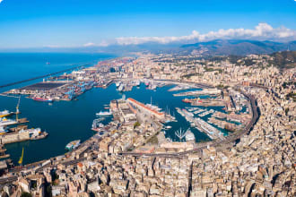 Aerial view of the Port of Genoa