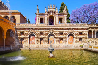 Fountains in the gardens of the Alcazar of Seville