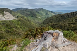 Panorama from the top of Rimutaka Hill (Upper Hill, New Zealand)