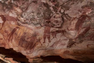 Ancient Rock Art paintings at Quinkan rock art site
