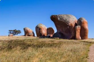 haystacks on the Eyre Peninsula, South Australia.