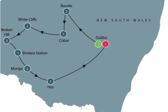 Dubbo and Western NSW tour map