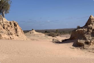 Looking out over lake bed from Wall of China