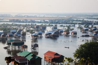 Houses in tonle sap, siem reap, cambodia