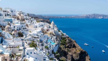 Santorini greece white houses