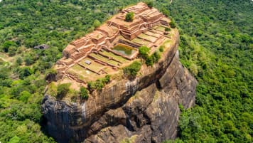 Aerial View of the Sigiriya Rock Fortress in Sri Lanka