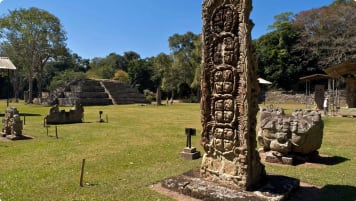 View of the Mayan ruins in Copan Honduras