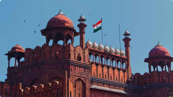 The Indian flag flies high at the Red Fort