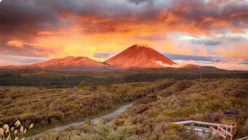 Sunset at Mt.Ngauruho, New Zealand Walking tour