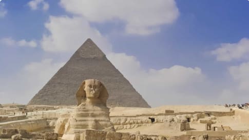 Sphinx and Pyramids in Cairo, Egypt