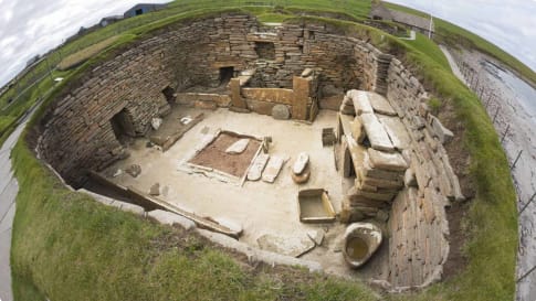 Scotland History: A house at Skara Brae, Orkney