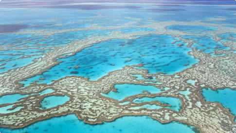 Aerial view of Great Barrier Reef