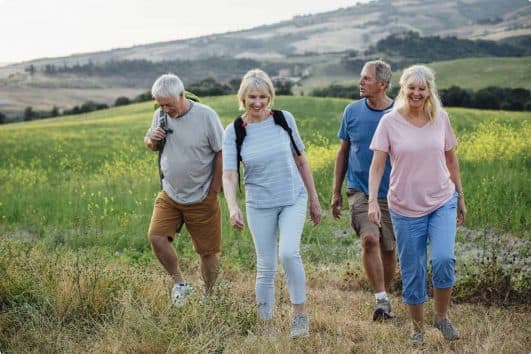 Group of mature aged travellers