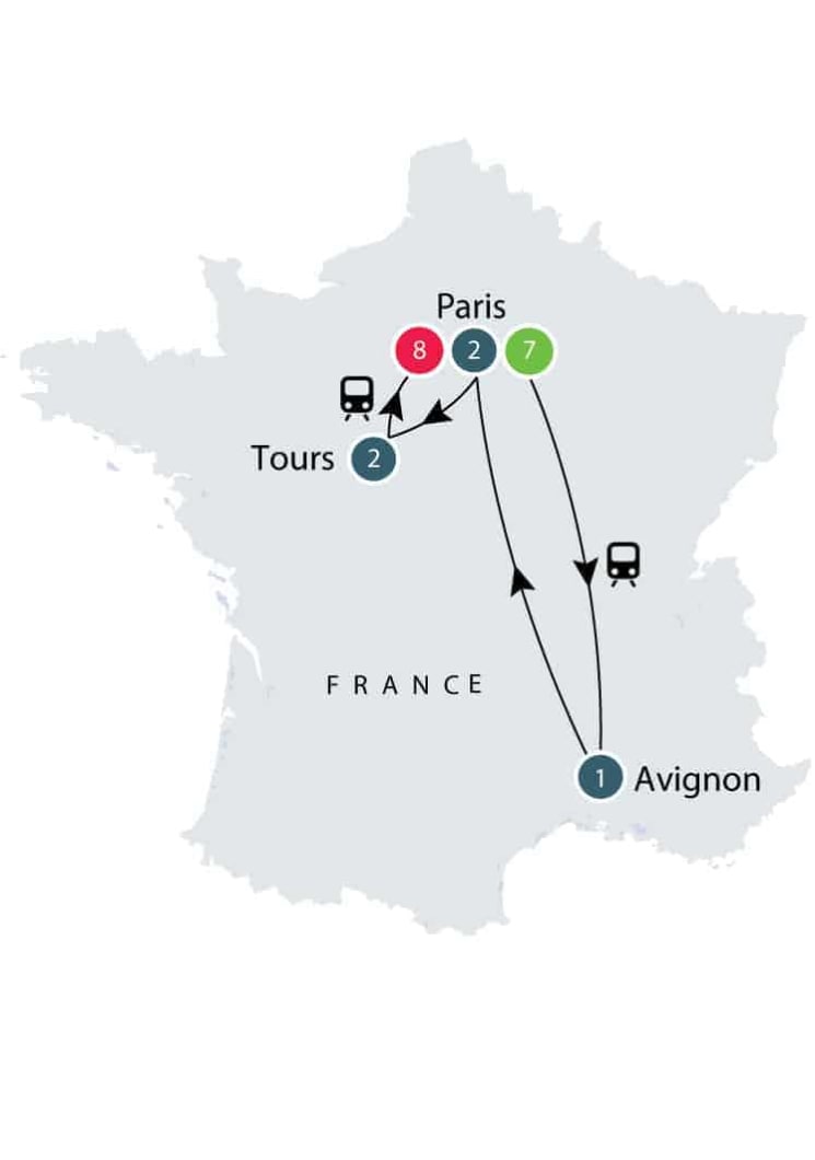 History of France by Rail | Escorted Small Group Tour for Seniors itinerary