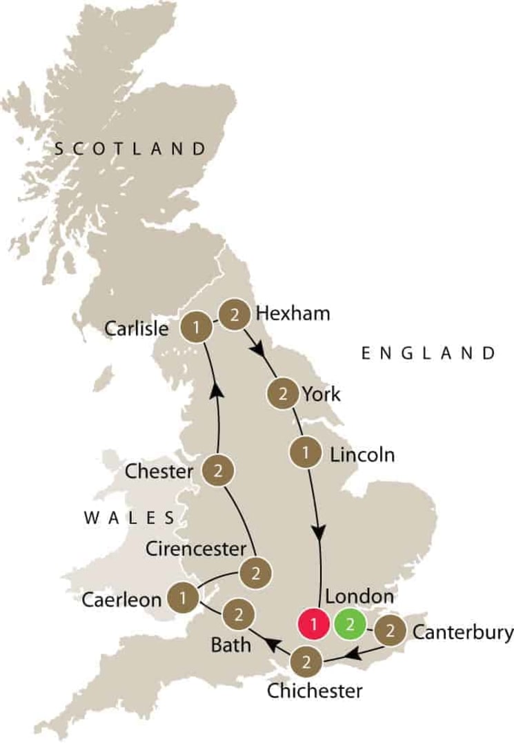 Roman Britain itinerary