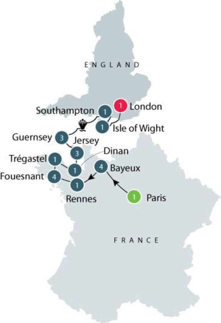 Anglo French Tour | Normandy, Brittany, Channel Islands tour itinerary