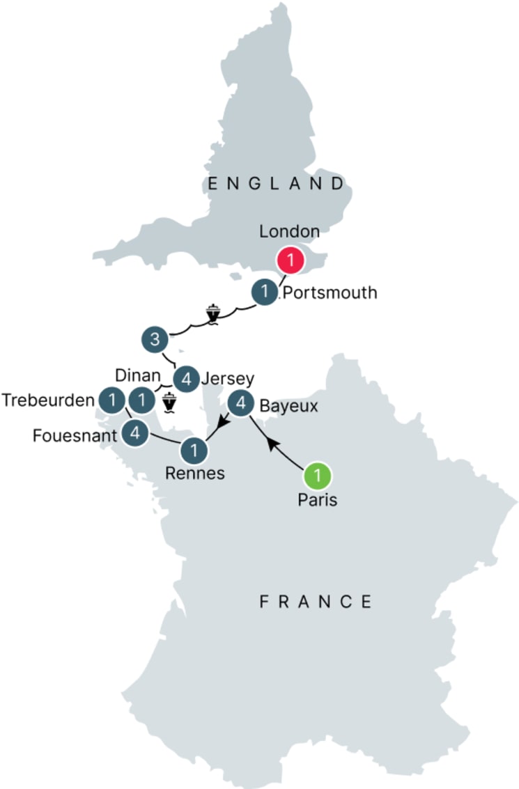 Anglo French Tour | Normandy, Brittany, Channel Islands tour itinerary