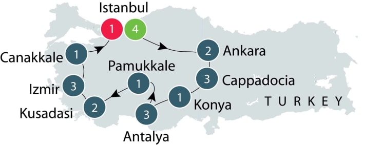 Ancient Turkey escorted small group history tour itinerary