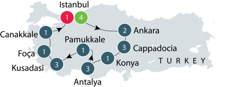 Small group tour of Ancient Turkey itinerary