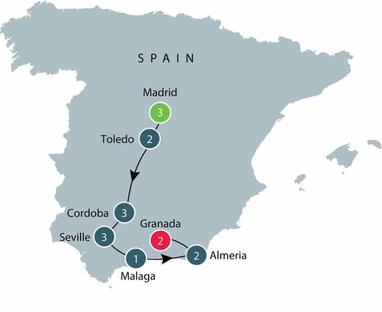 Moors in Spain itinerary