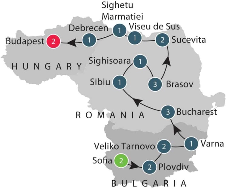 Sofia, Bucharest and Budapest | Small Group Tour itinerary