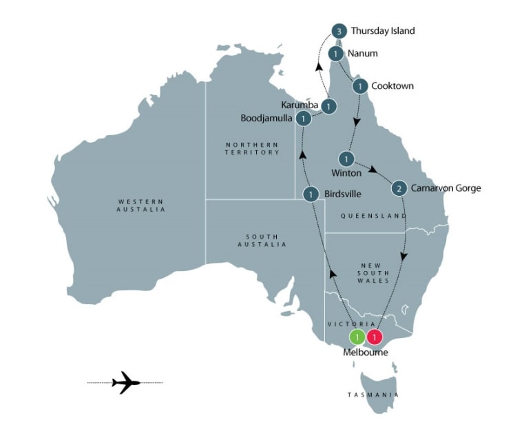 Cape York and Torres Strait explored by air itinerary