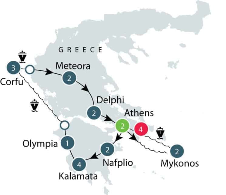 Greece small group escorted history tour itinerary