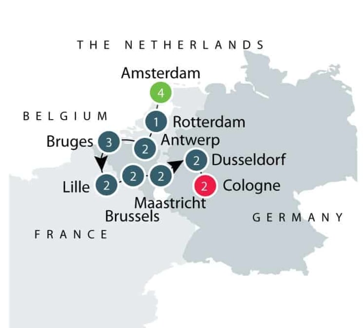 Belgium, Netherlands, France, Germany Art Tour | Western Europe Art Tour itinerary