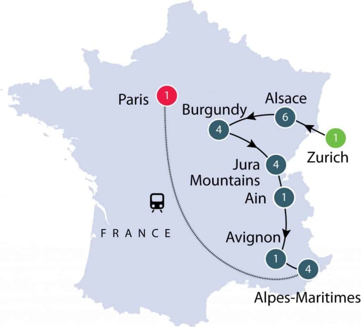 Provincial France | Small Group Tour for Seniors itinerary