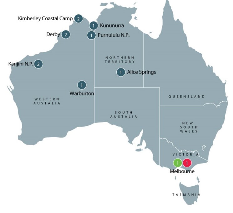 Kimberley and Pilbara explored by air itinerary