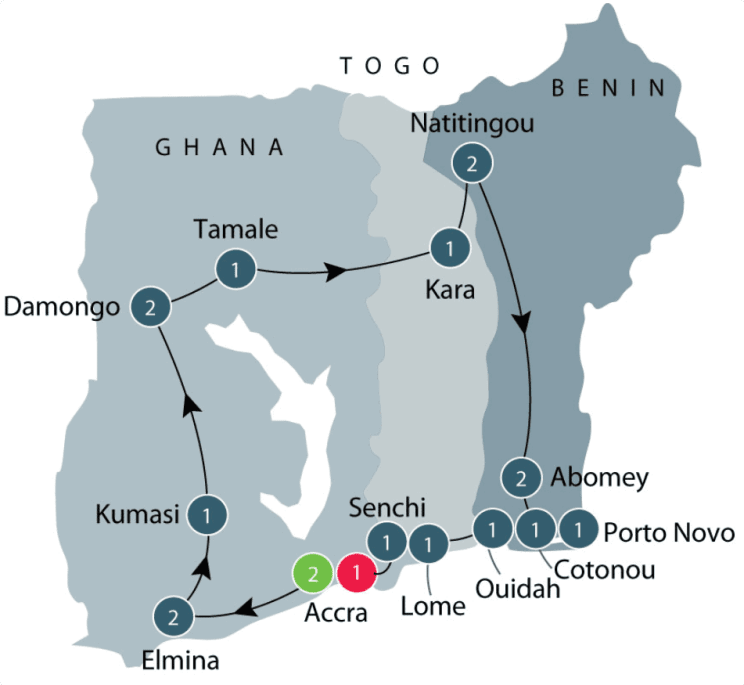 Explore the History, Culture & Wildlife of West Africa: Ghana, Togo & Benin itinerary