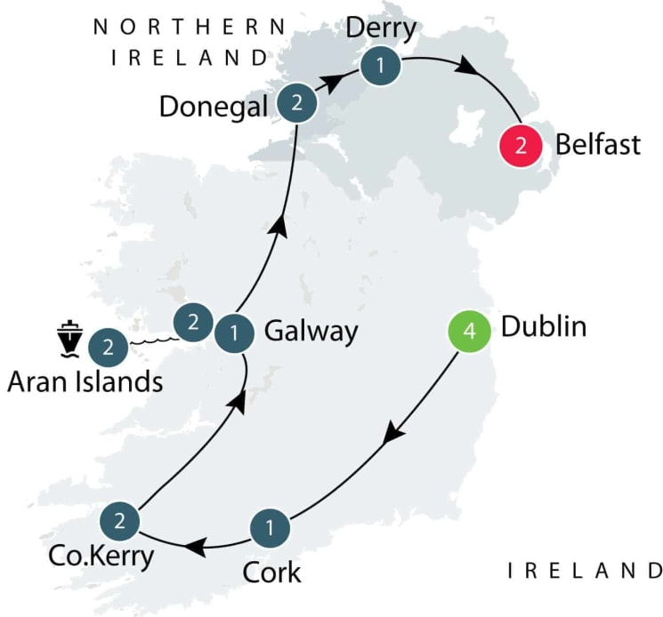 Small Group tours exploring the Treasures of Ireland itinerary