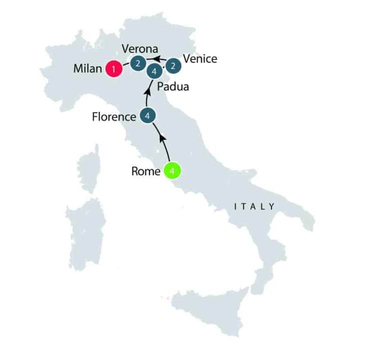 Art and History of Italy | Small Group Tour for seniors itinerary