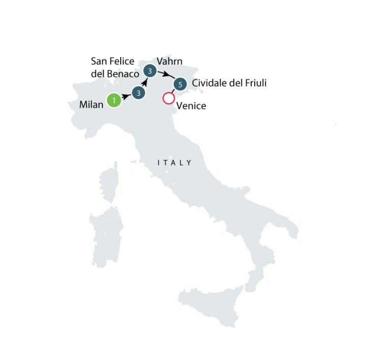 Lakes and Landscapes of Northern Italy | Short Small Group Tour for Seniors itinerary