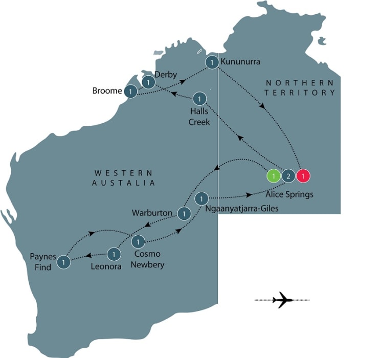 Central and Western Australia Aboriginal art tour itinerary