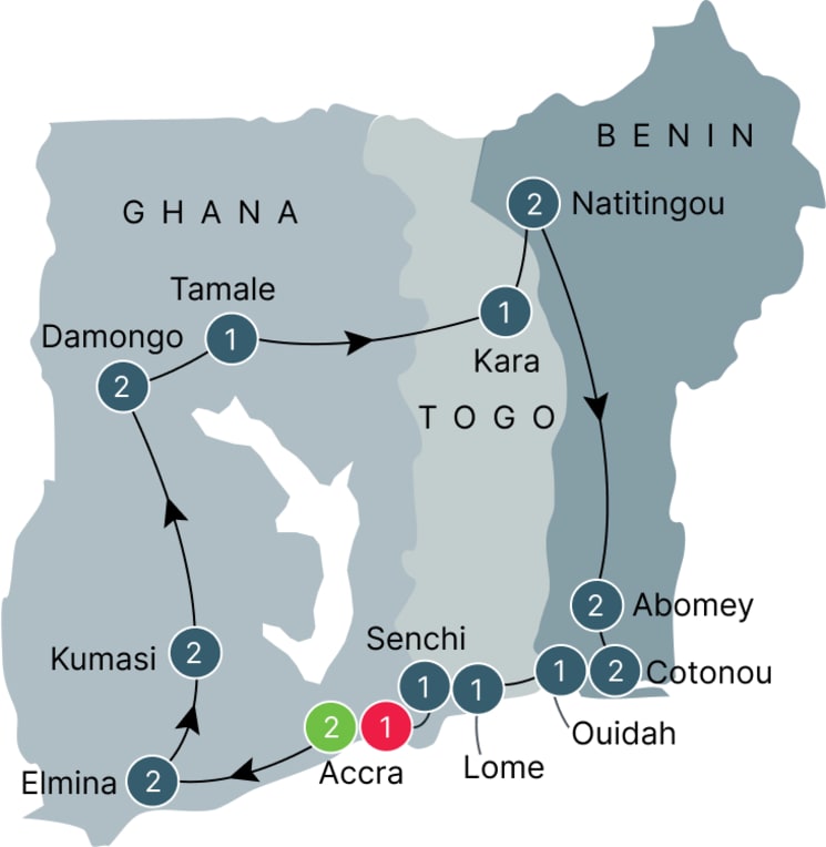 Explore the History, Culture & Wildlife of West Africa: Ghana, Togo & Benin itinerary