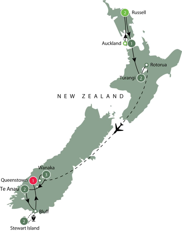 Small group walking tour of New Zealand itinerary