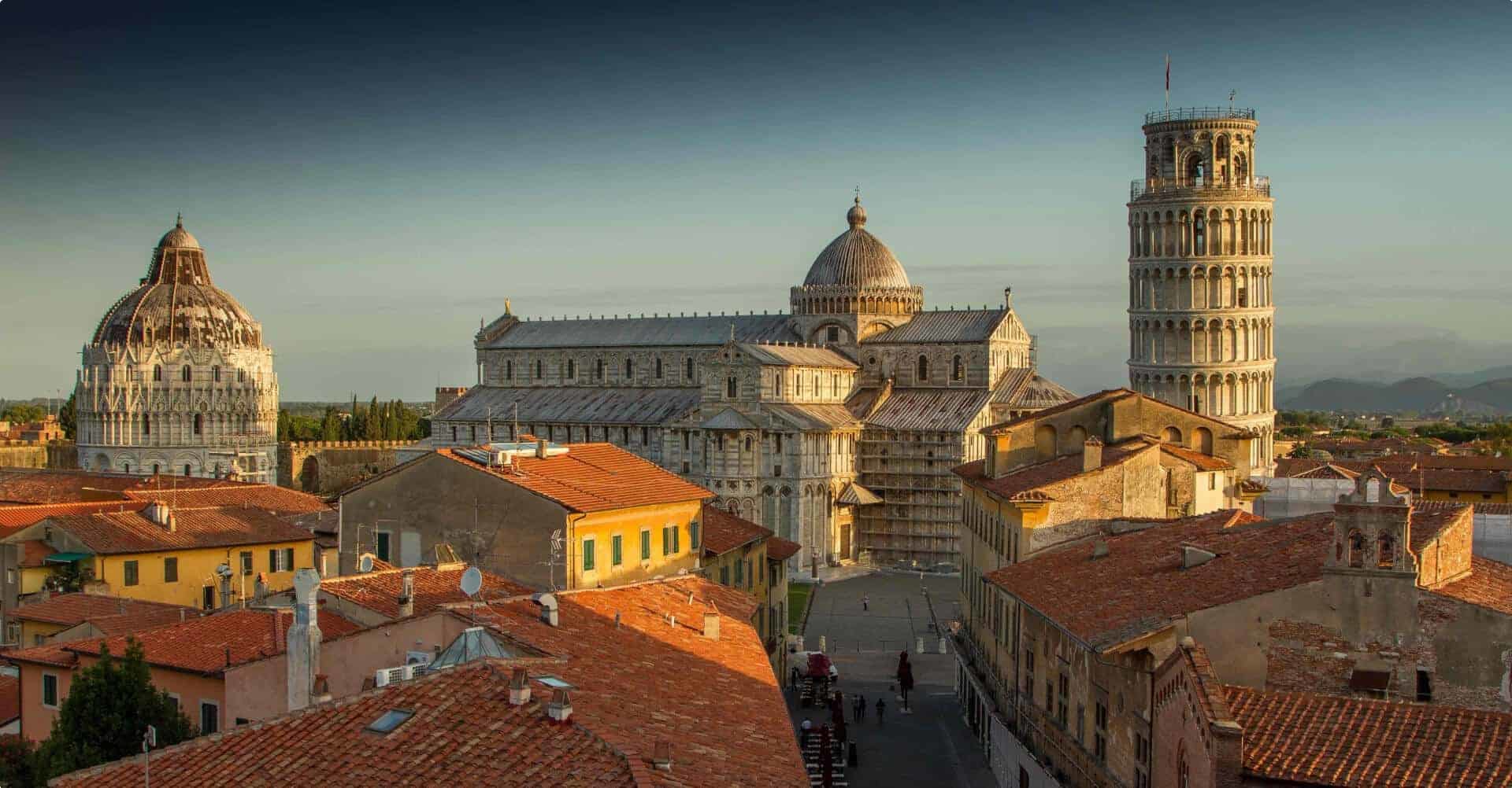 Pisa Italy Rooftops leaning tower